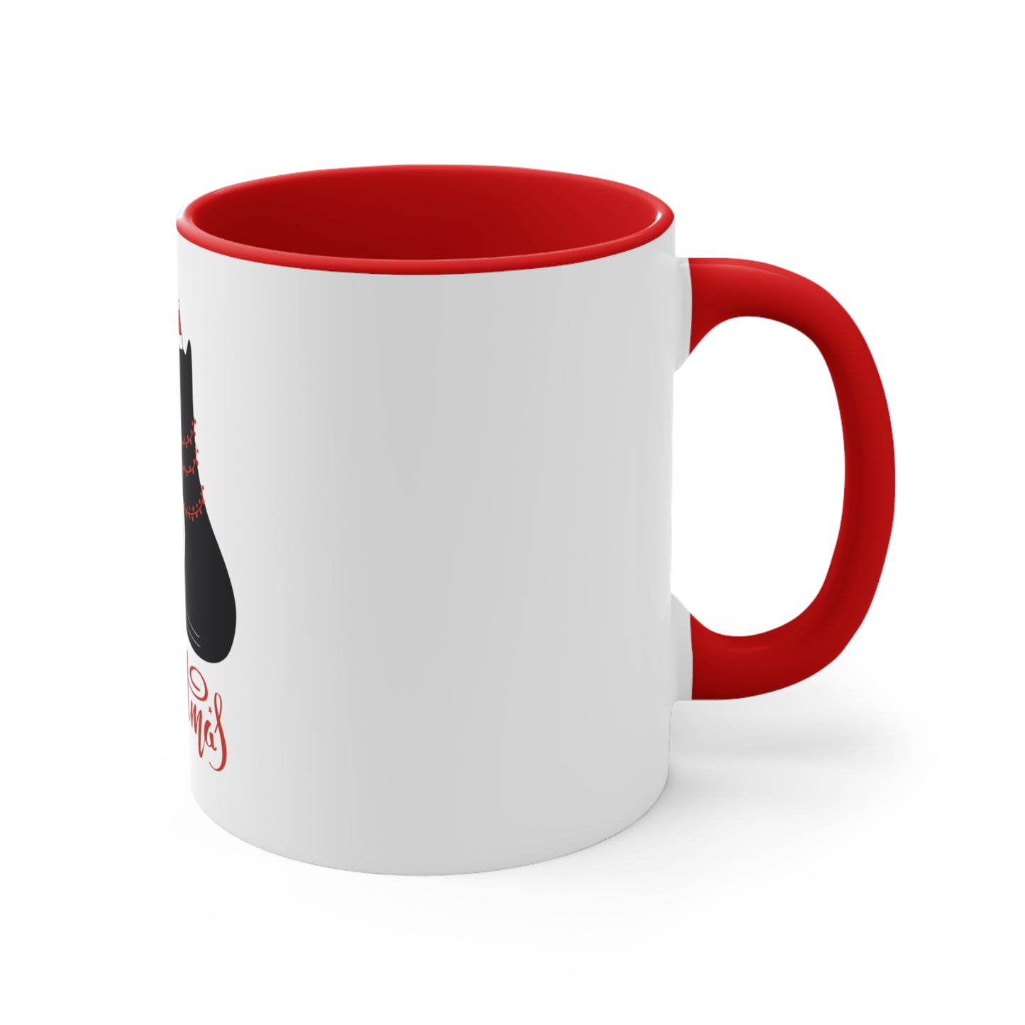 Eine tierische Kaffeetasse / Kaffeebecher "Marry Christmas - Black and white cat"