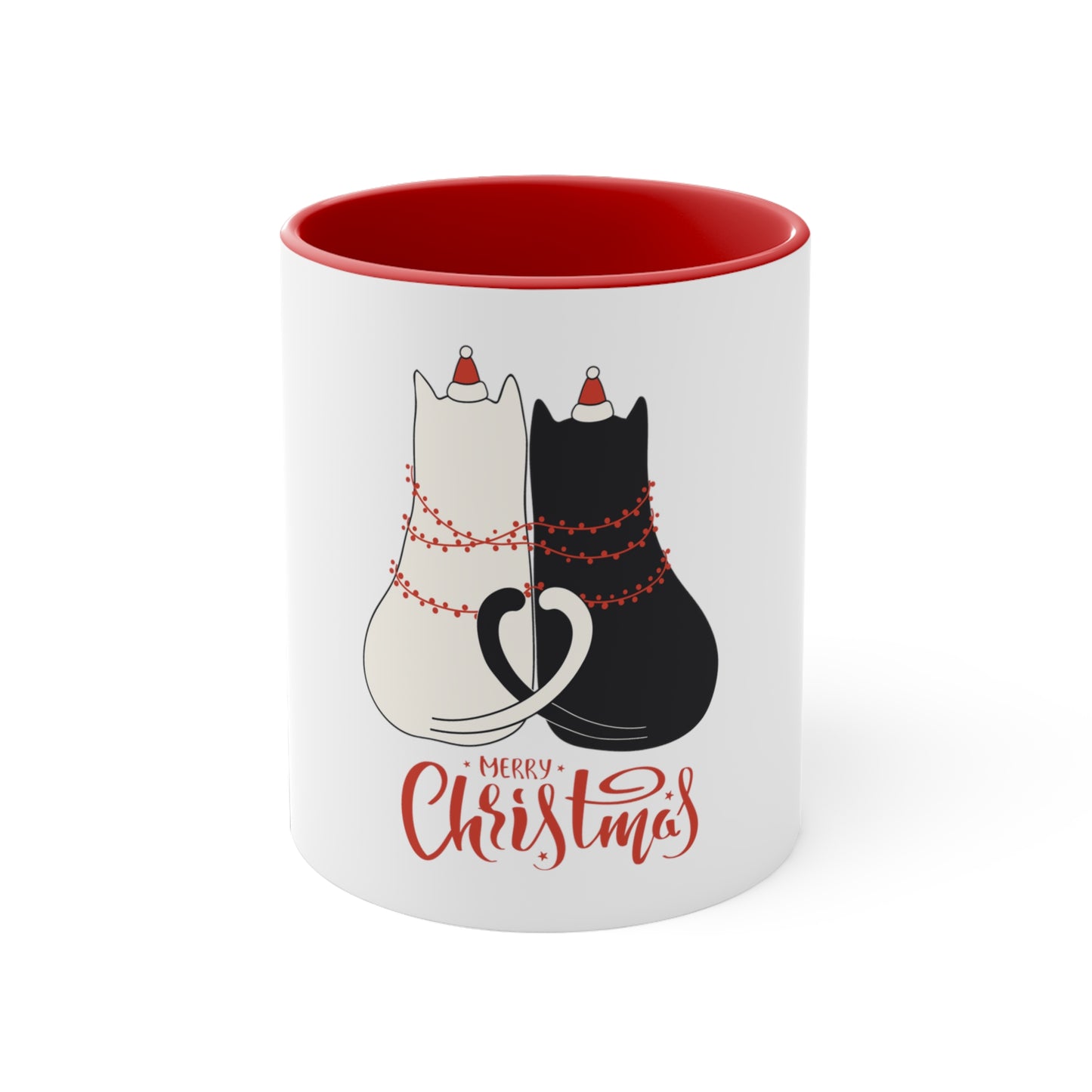 Eine tierische Kaffeetasse / Kaffeebecher "Marry Christmas - Black and white cat"