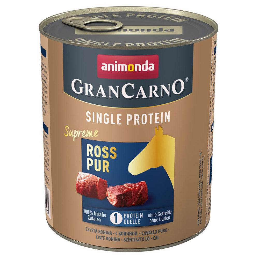 Animonda GranCarno Adult Single Protein Supreme Ross pur 6x800 g - Verpackung Vorderseite - petrado.de