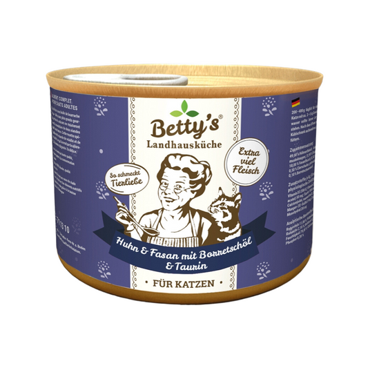 Betty`s Landhausküche Katze Huhn und Fasan mit Borretschöl