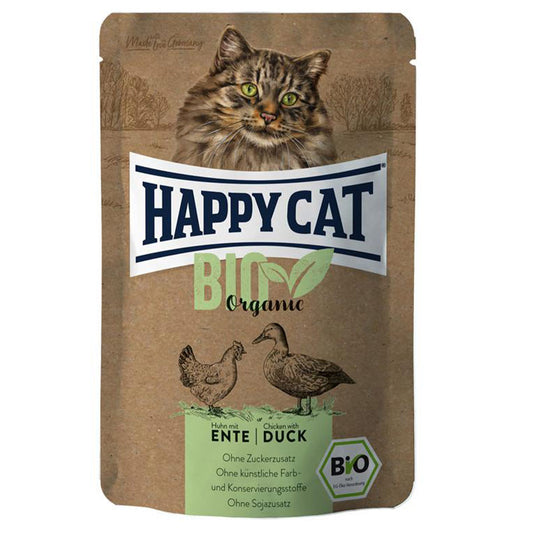 Happy Cat Bio Pouch Huhn & Ente 12x85 g - petrado.de