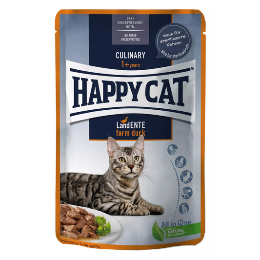 Happy Cat Pouches Meat in Sauce - Culinary Land-Ente