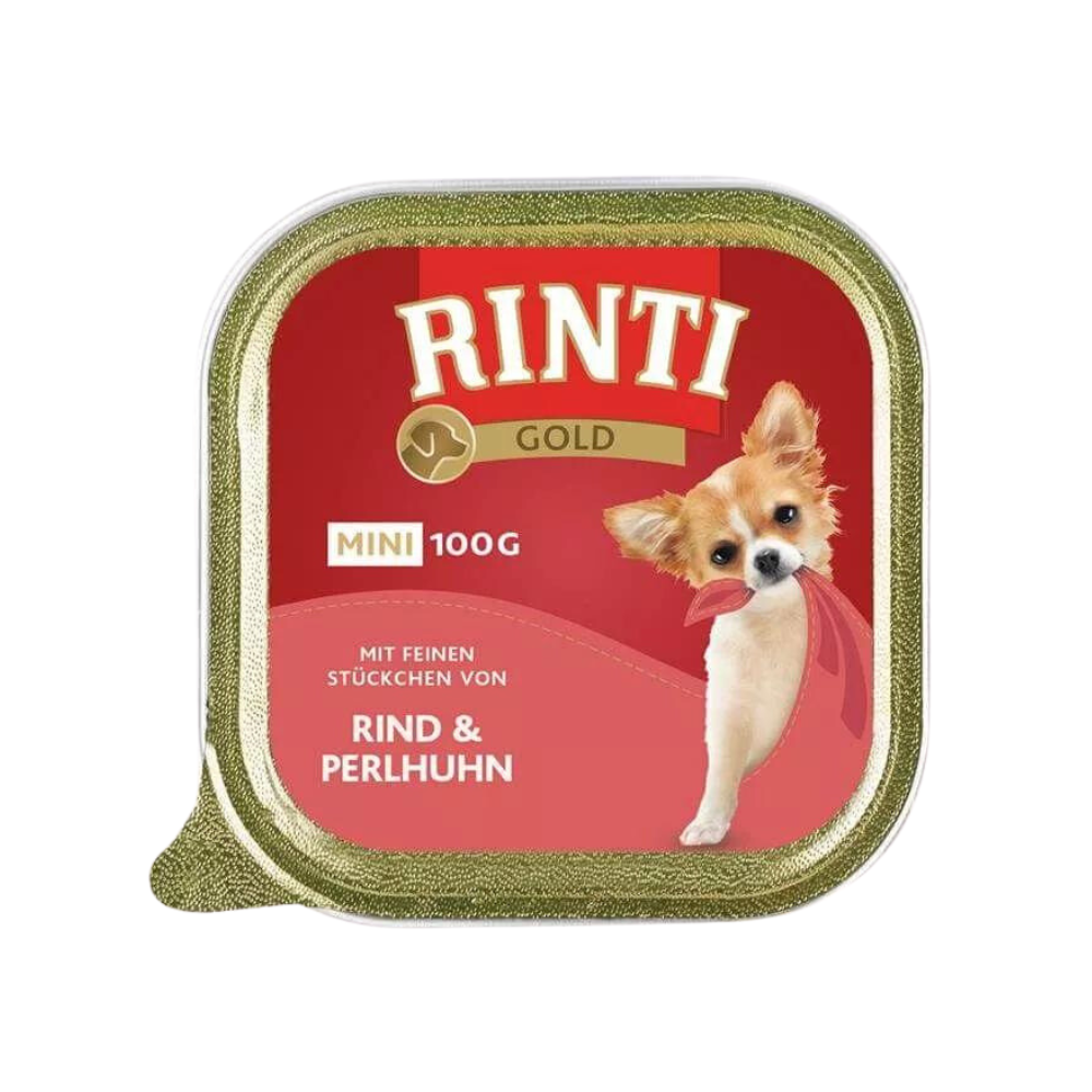 Rinti schaal goud mini rund met parelhoen