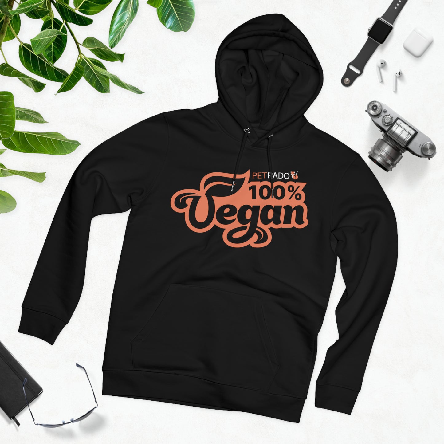 PETRADO Unisex Cruiser-hoodie "100% VEGAN"