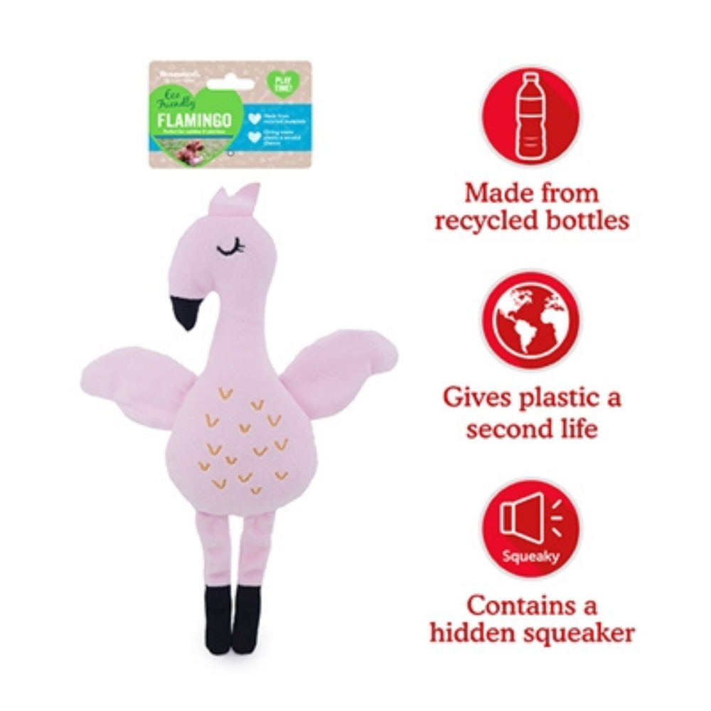 Palissander grijpspeelgoed Eco Flamingo