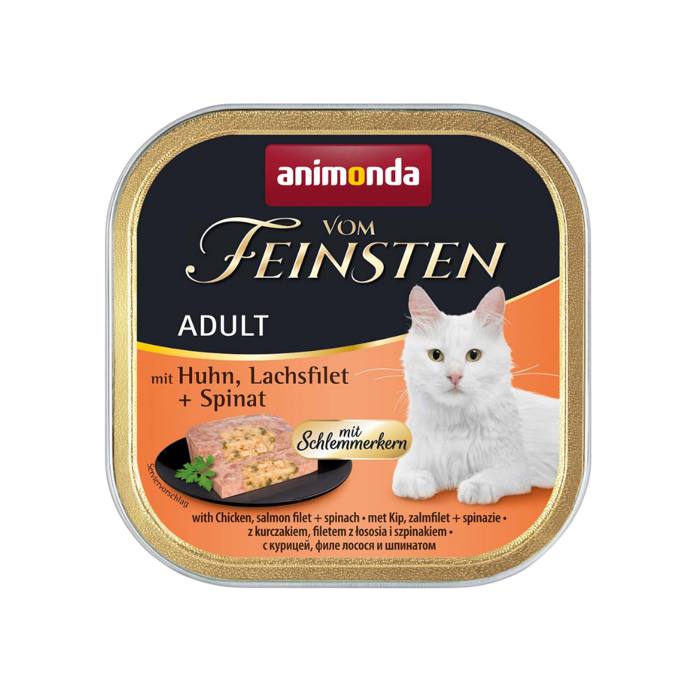 Animonda Vom Feinsten Adult Schlemmerkern mit Huhn, Lachsfilet + Spinat