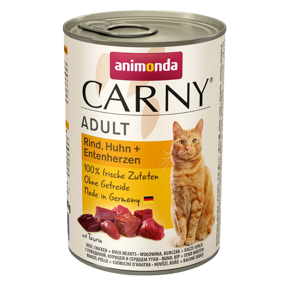 Animonda Carny Volwassen rundvlees, kip + eendenharten