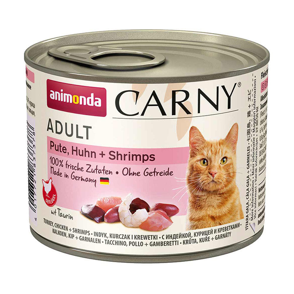 Animonda Carny Adult Pute & Huhn & Shrimps 6x200 g - Verpackung Vorderseite - petrado.de