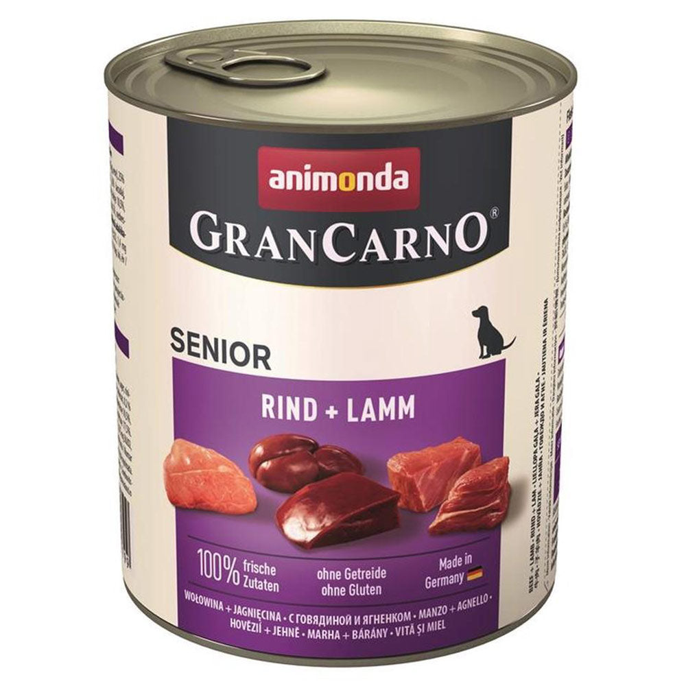 Animonda GranCarno Senior Rind & Lamm 6x800 g - Verpackung Vorderseite - petrado.de