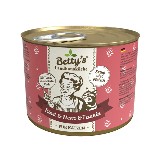 Betty`s landhuiskeuken kat rundvlees + hart
