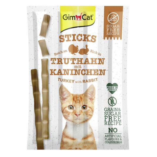 GimCat Sticks Kalkoen met Konijn 4 stuks
