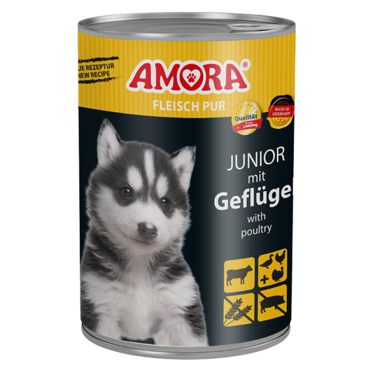 AMORA Dog Fleisch pur Junior mit Geflügel