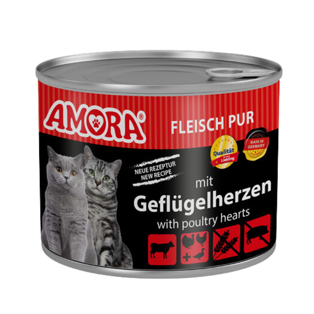 Puur AMORA Kattenvlees met gevogelteharten