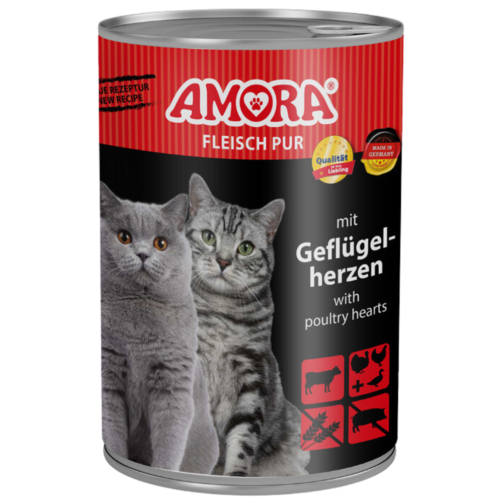 Puur AMORA Kattenvlees met gevogelteharten