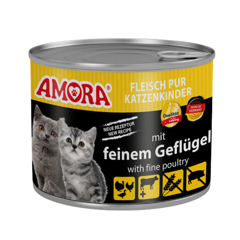 AMORA Cat Fleisch pur Katzenkinder mit feinem Geflügel
