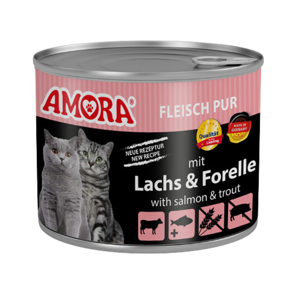 AMORA Cat Fleisch pur mit Lachs und Forelle