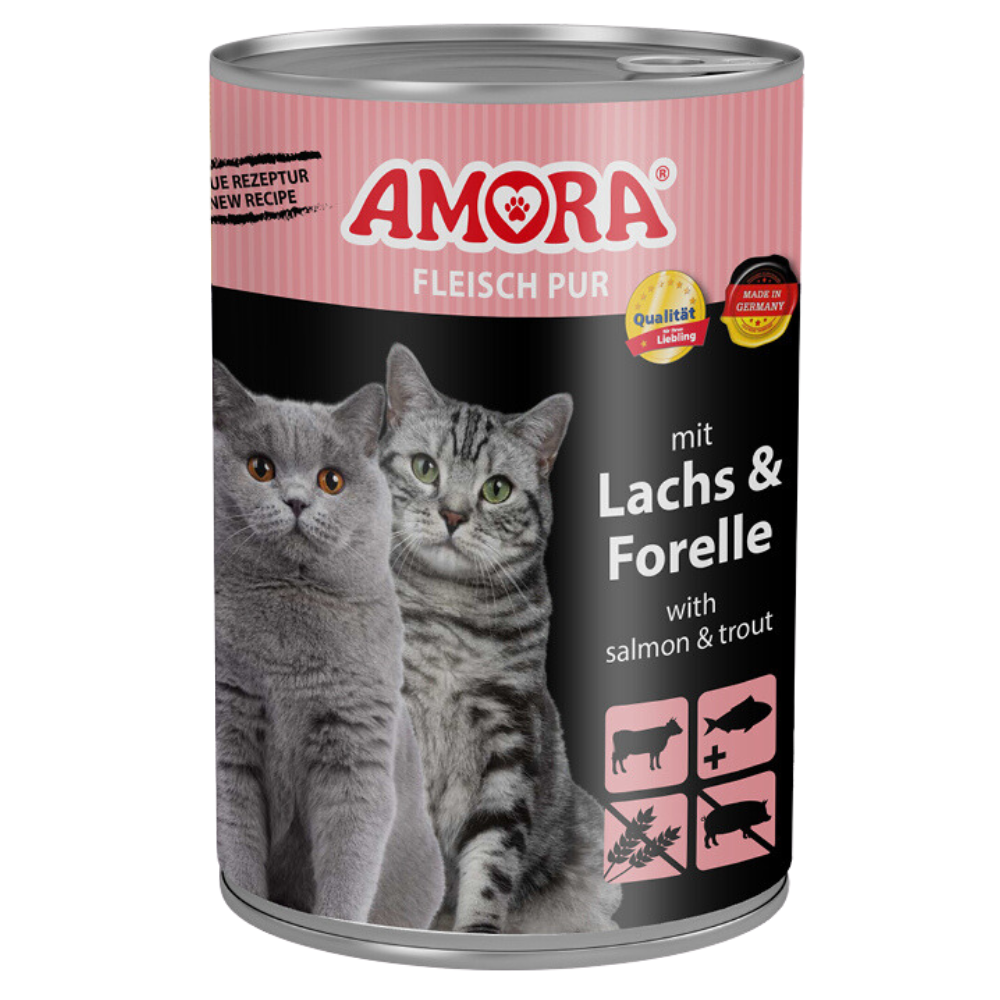 AMORA Cat Fleisch pur mit Lachs und Forelle