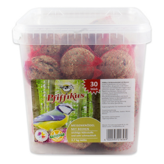 Pfiffikus dikke dumplingsbessen in een emmer